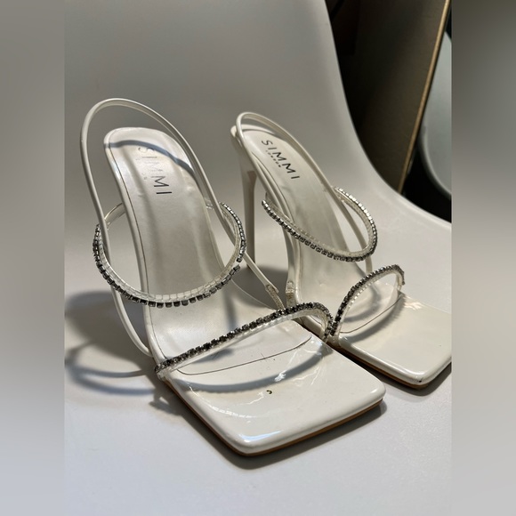 Simmi White Studded Heels - Picture 2 of 6